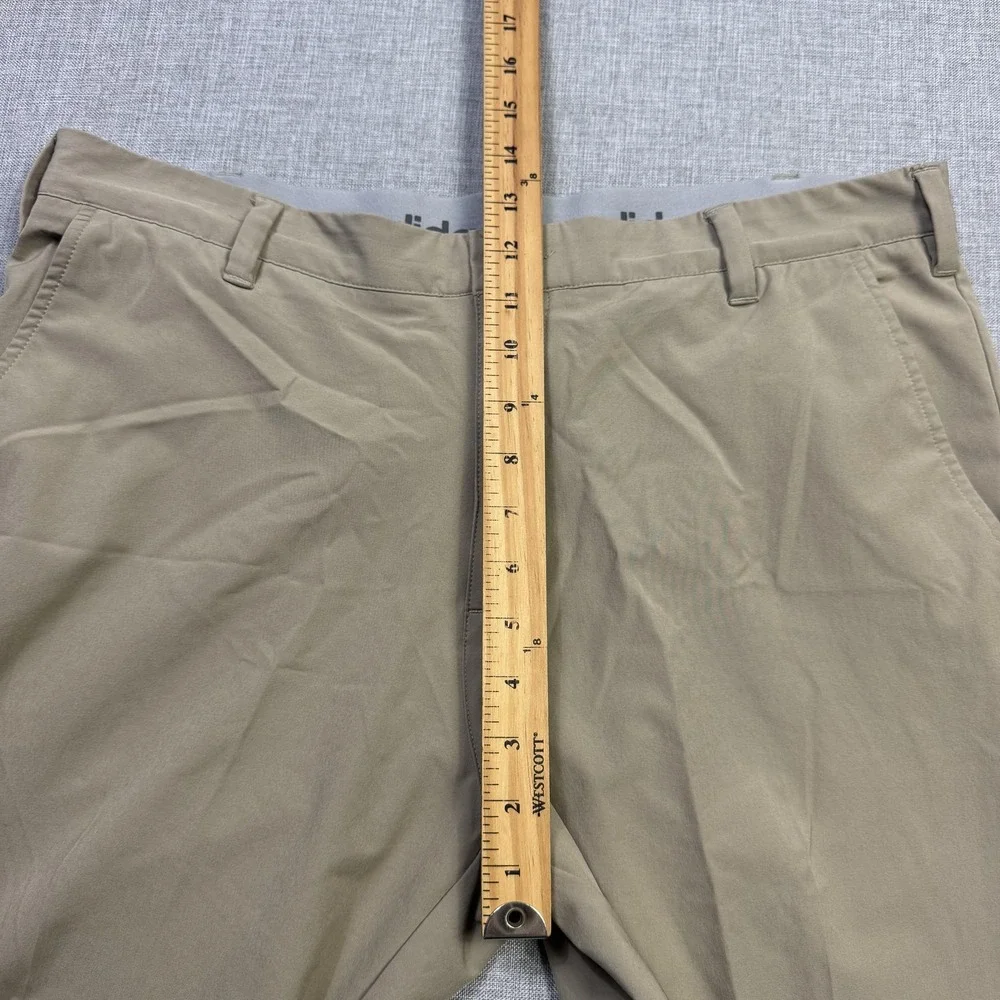 Adidas Golf Chino Pants Mens 36x28 Beige Microfiber Stretch Pockets Flat Front